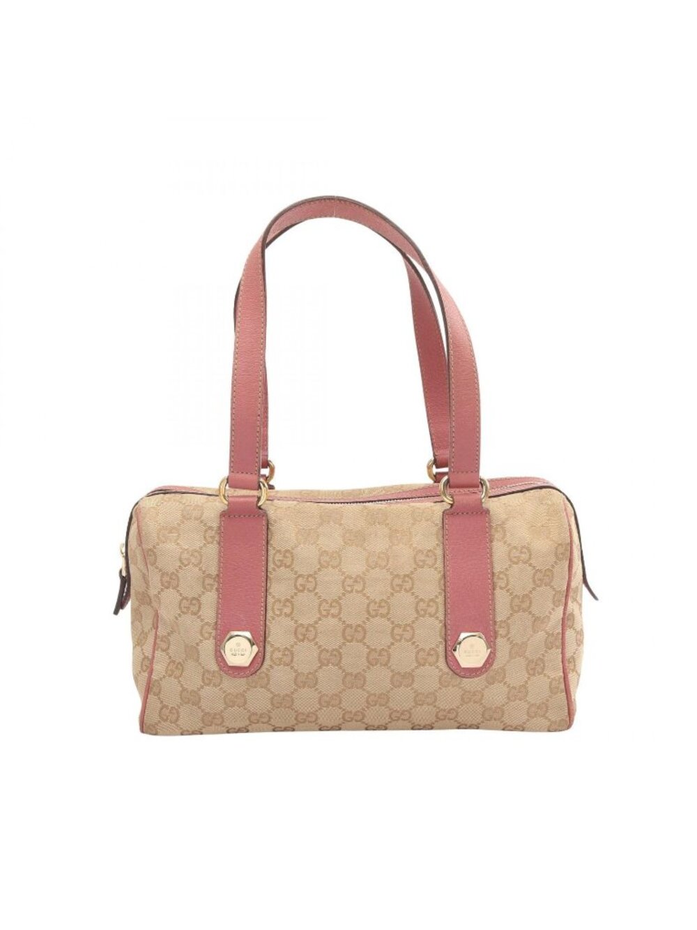 Gucci Handbag GG Canvas Beige Pink Mini Boston Bag